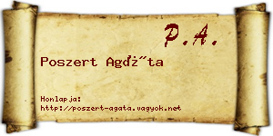 Poszert Agáta névjegykártya